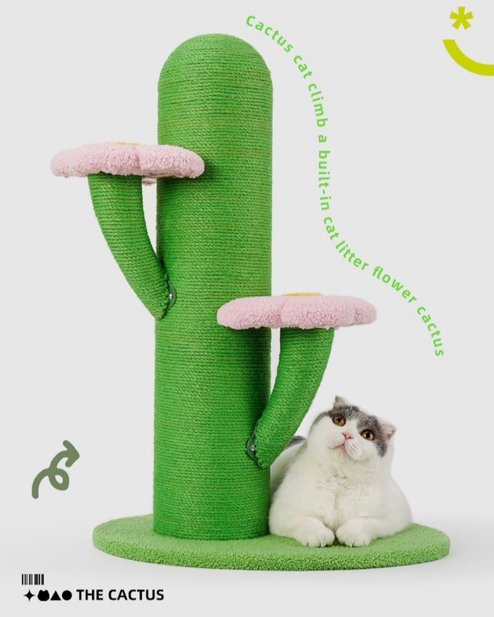 Fairela Pet Cactus 29.5-in Hemp Cat Tree, Green