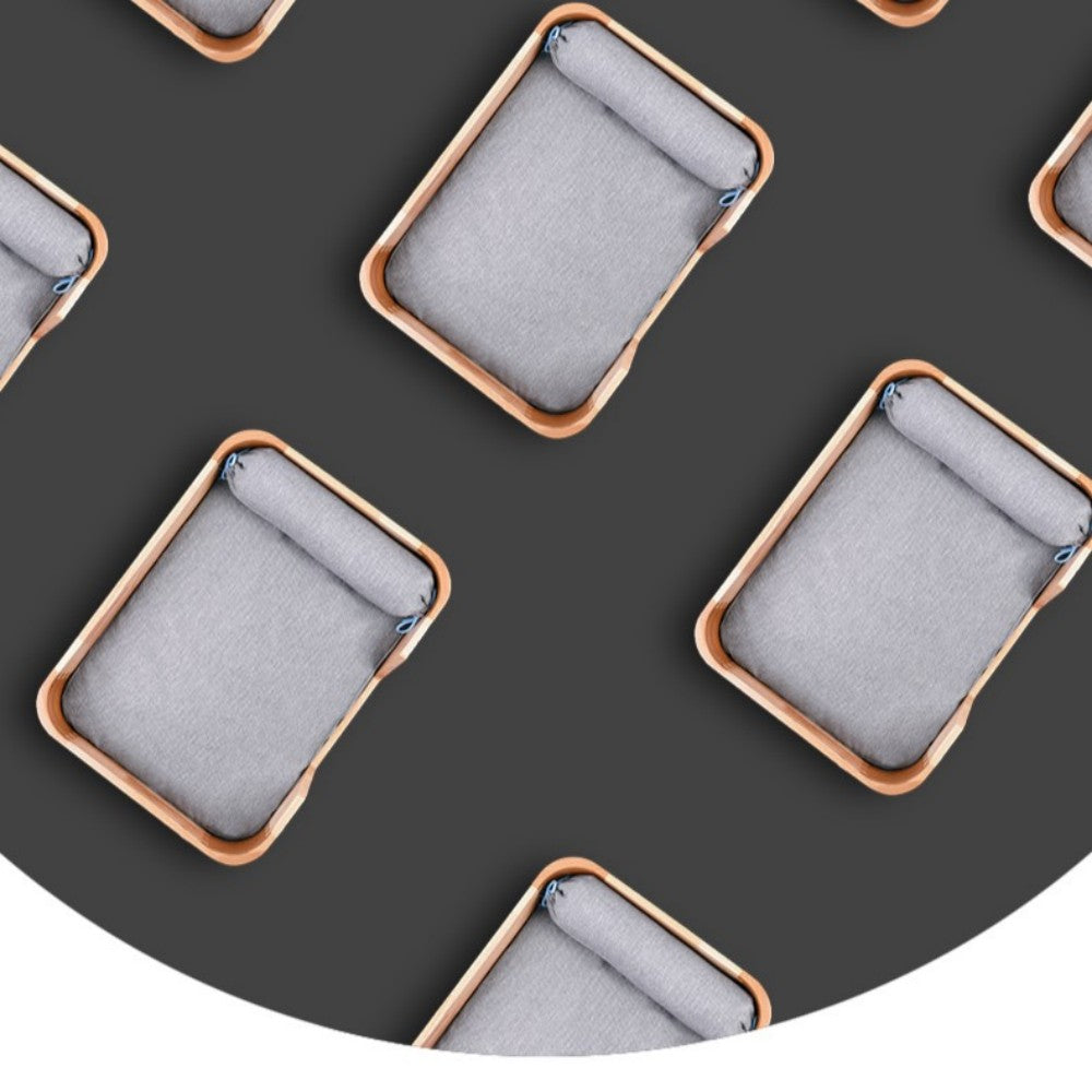 Fairela Pet Solid Wood Furniture Style Sofa Dog & Cat Bed with Removable Cover & Linen Cushion, Natural/Beige, Medium