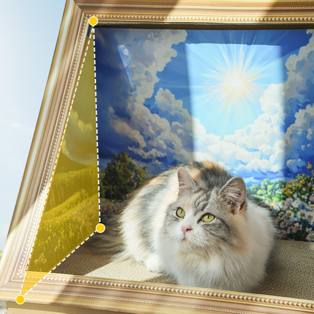 Fairela Pet 16.9-in Oil Painting Cat Scratcher, Blue