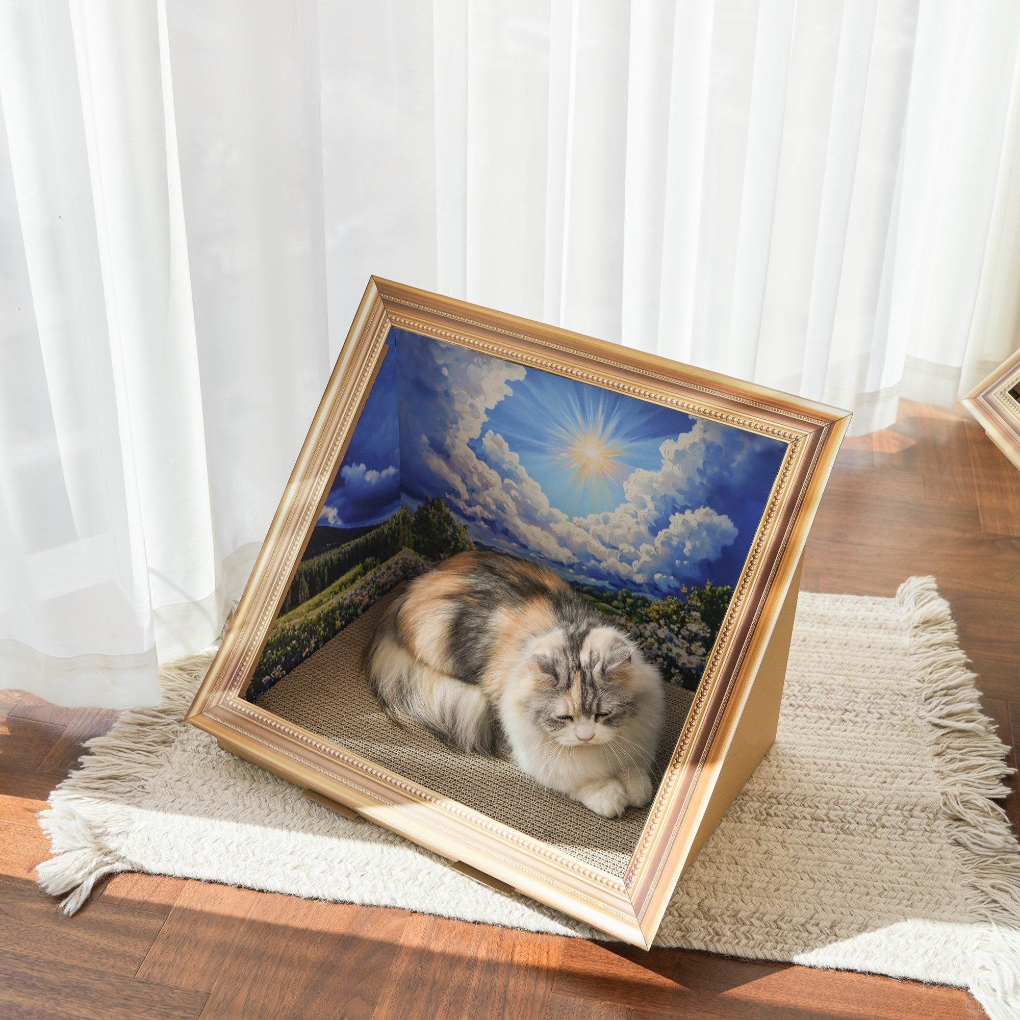 Fairela Pet 16.9-in Oil Painting Cat Scratcher, Blue