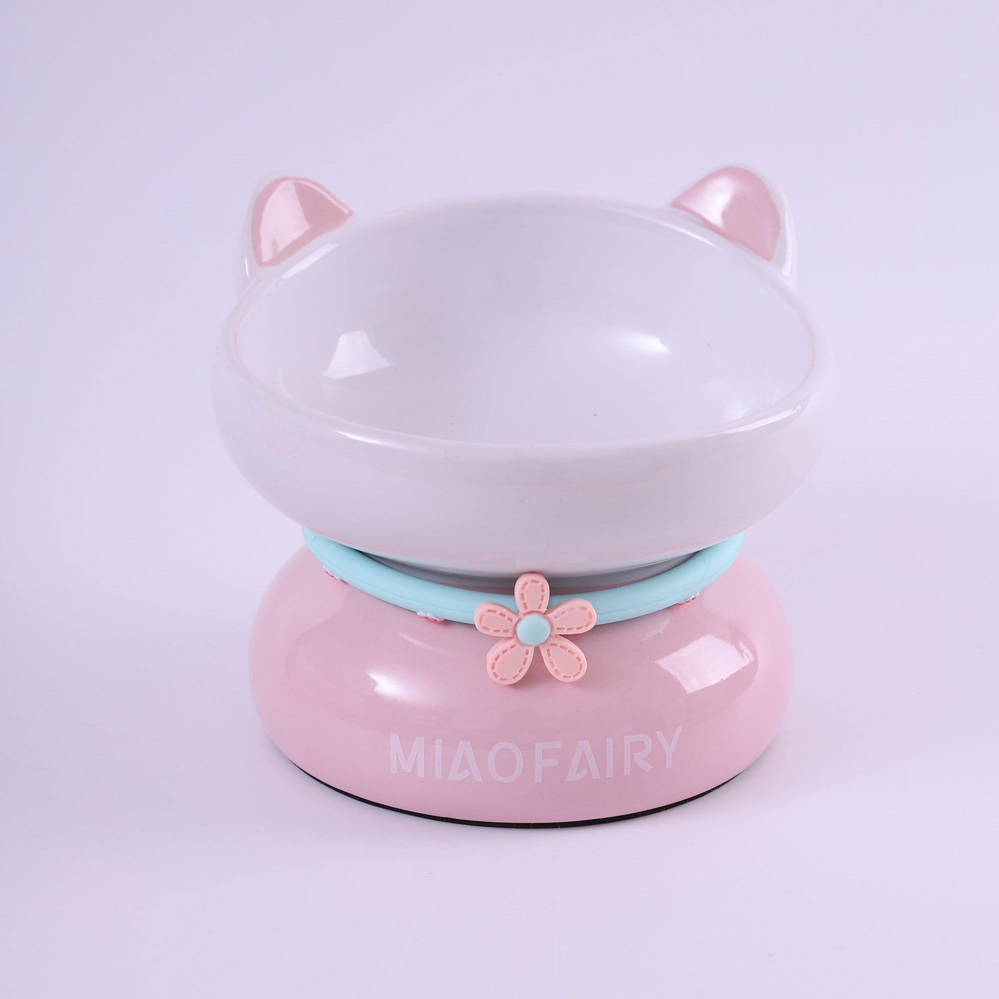 Fairela Pet MiaoFairy Blossom Ceramic Elevated Dog & Cat Bowl, Small: 2-cup