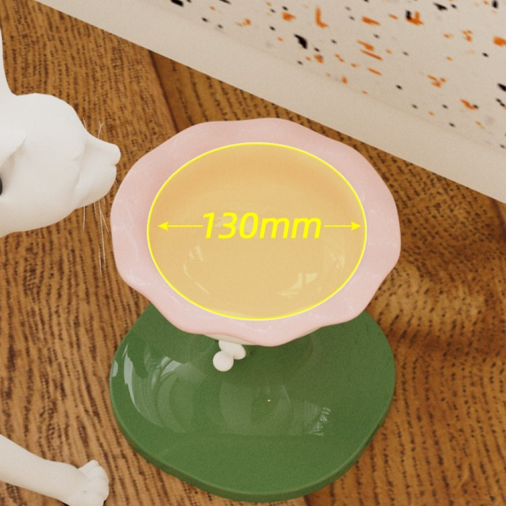 Fairela Pet Adjustable Flower Rim Elevated Dog & Cat Bowl, Small: 2-cup