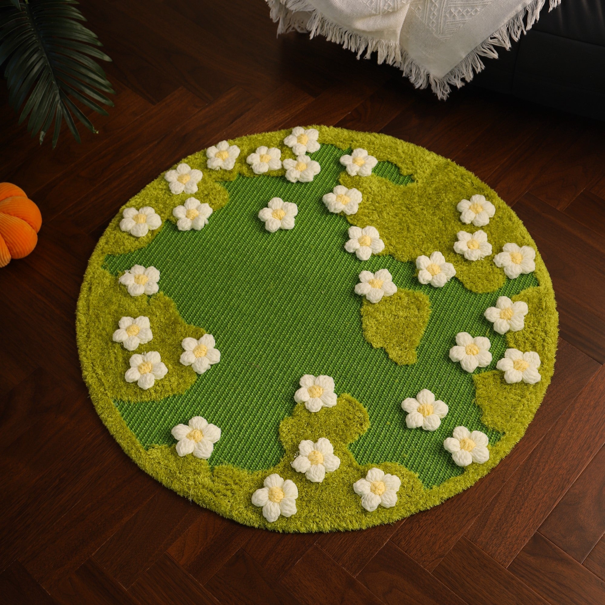 Fairela Pet Floral Sisal Dog & Cat Rug Pad, Green, Medium