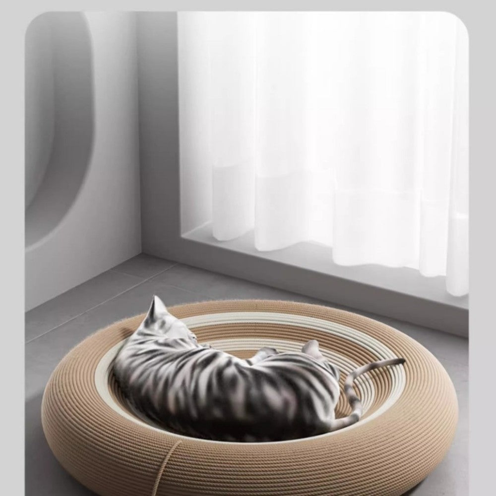 Fairela Pet Round Sisal Scratcher Cat Bed