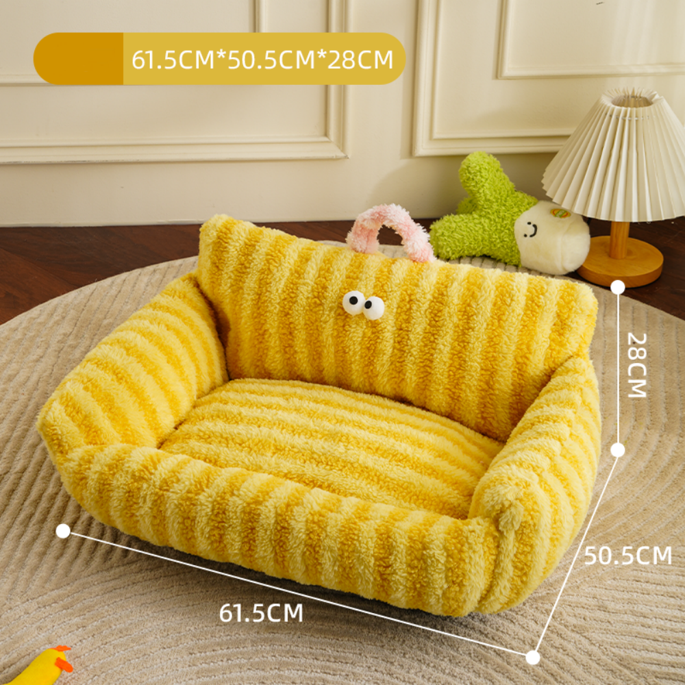 Fairela Pet Large Striped Furniture Style Sofa Dog & Cat Bed with Removable Cover, Medium