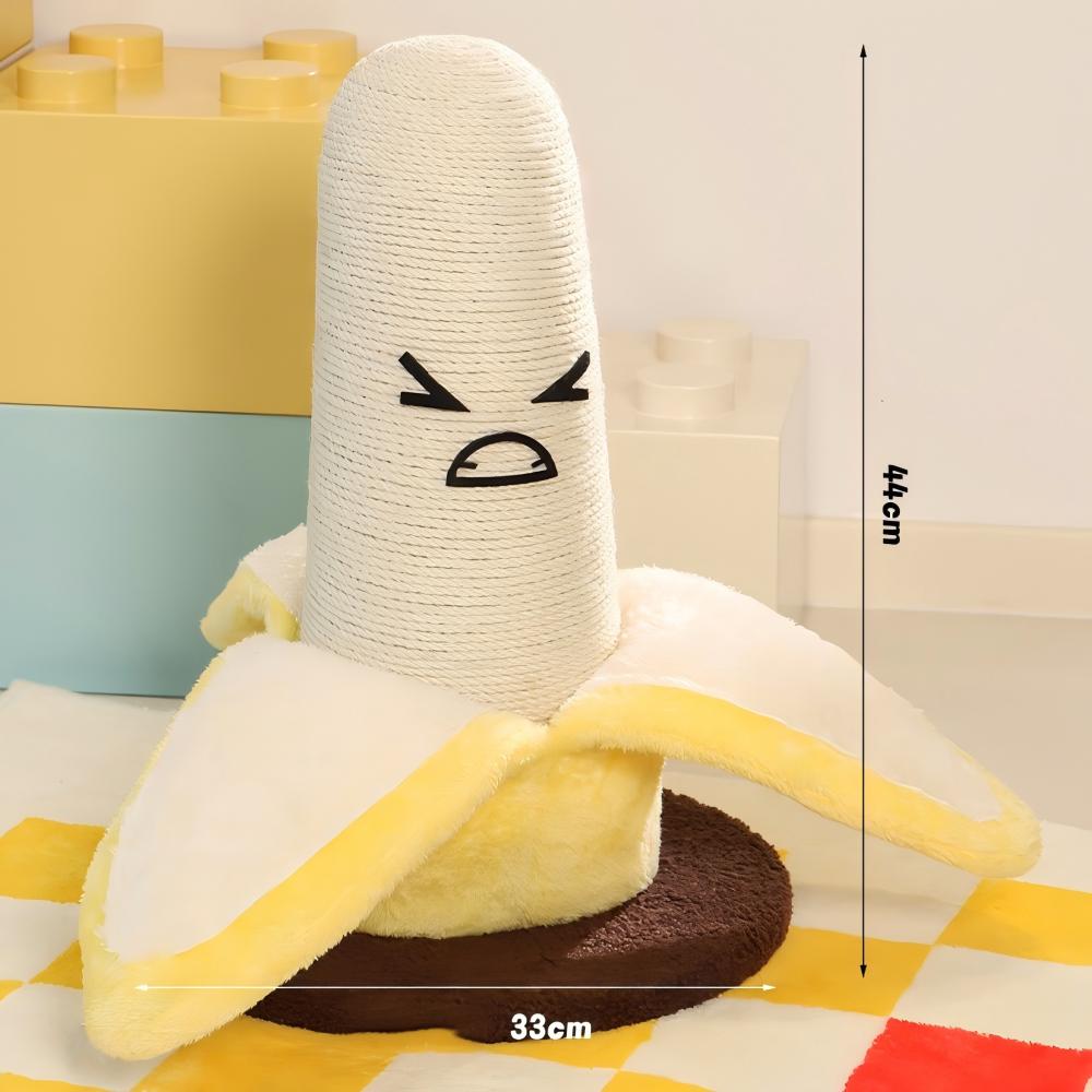 Fairela Pet Banana 17.3-in Hemp Cat Scratching Post, White/Yellow