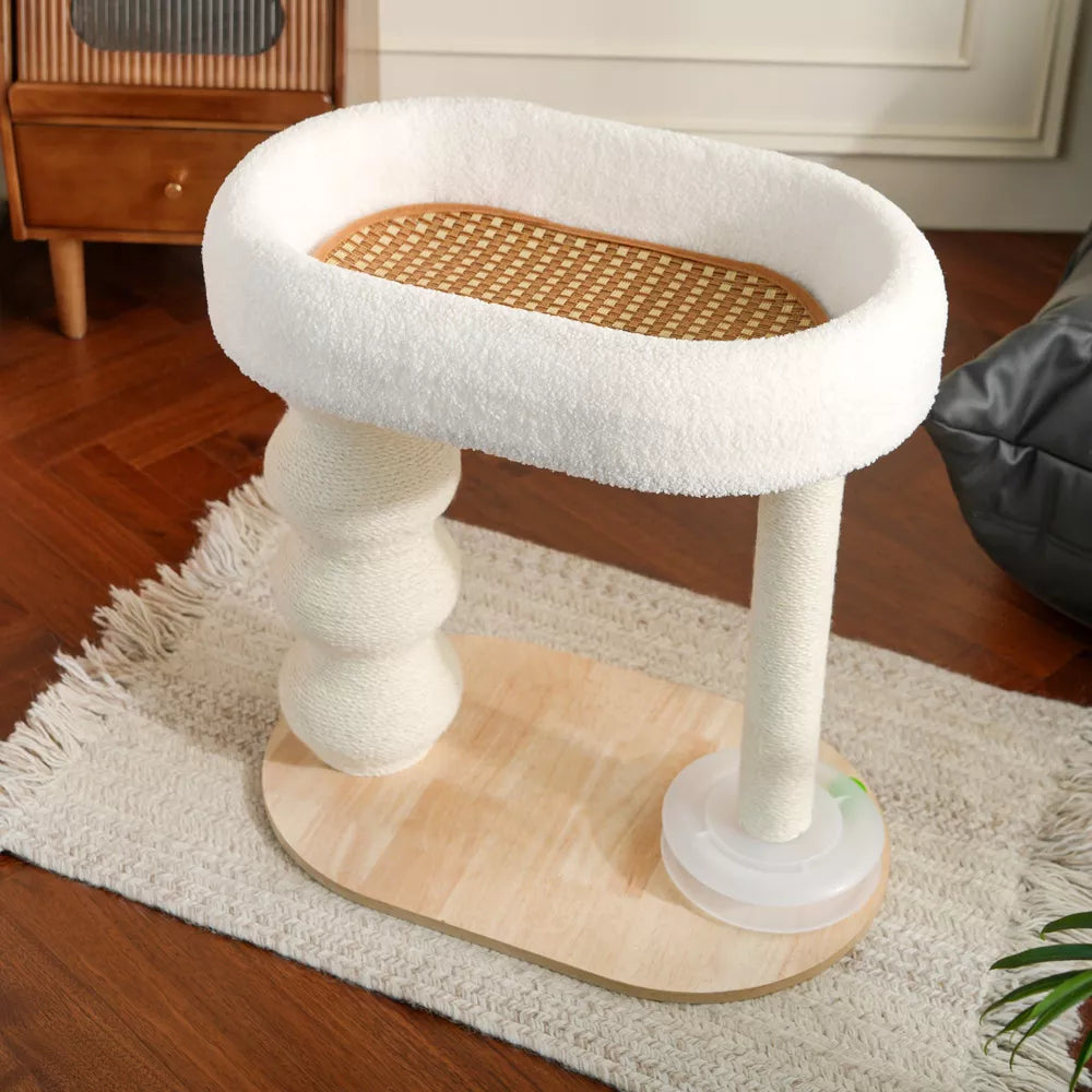 Fairela 24-in Fleece Cat Scratching Stand with Dual Posts & Ball Toy from Fairela Pet