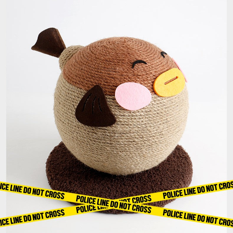 Fairela Pet Pufferfish Cat Ball Toy，Brown