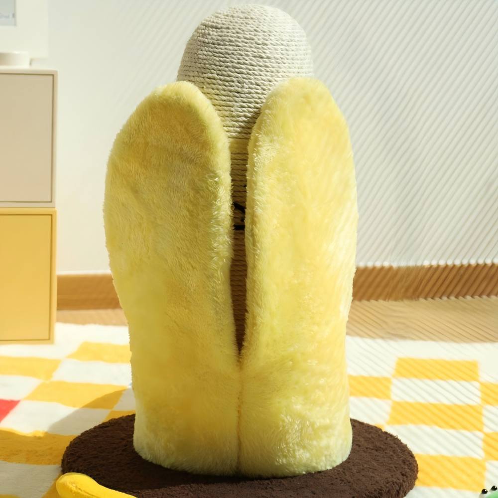 Fairela Pet Banana 17.3-in Hemp Cat Scratching Post, White/Yellow
