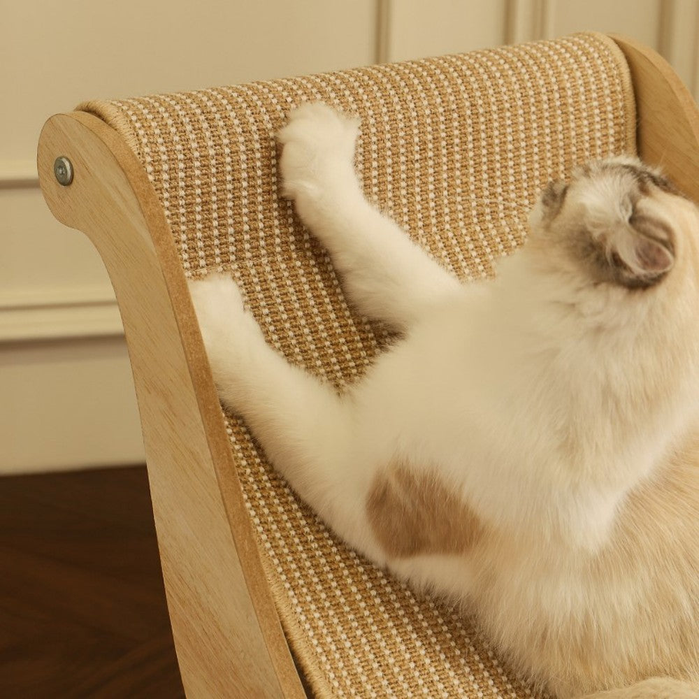 Fairela Pet Solid Wood Hemp Mat Lounge Chair Dog & Cat Bed