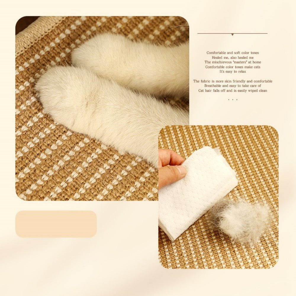 Fairela Pet Solid Wood Hemp Mat Lounge Chair Dog & Cat Bed