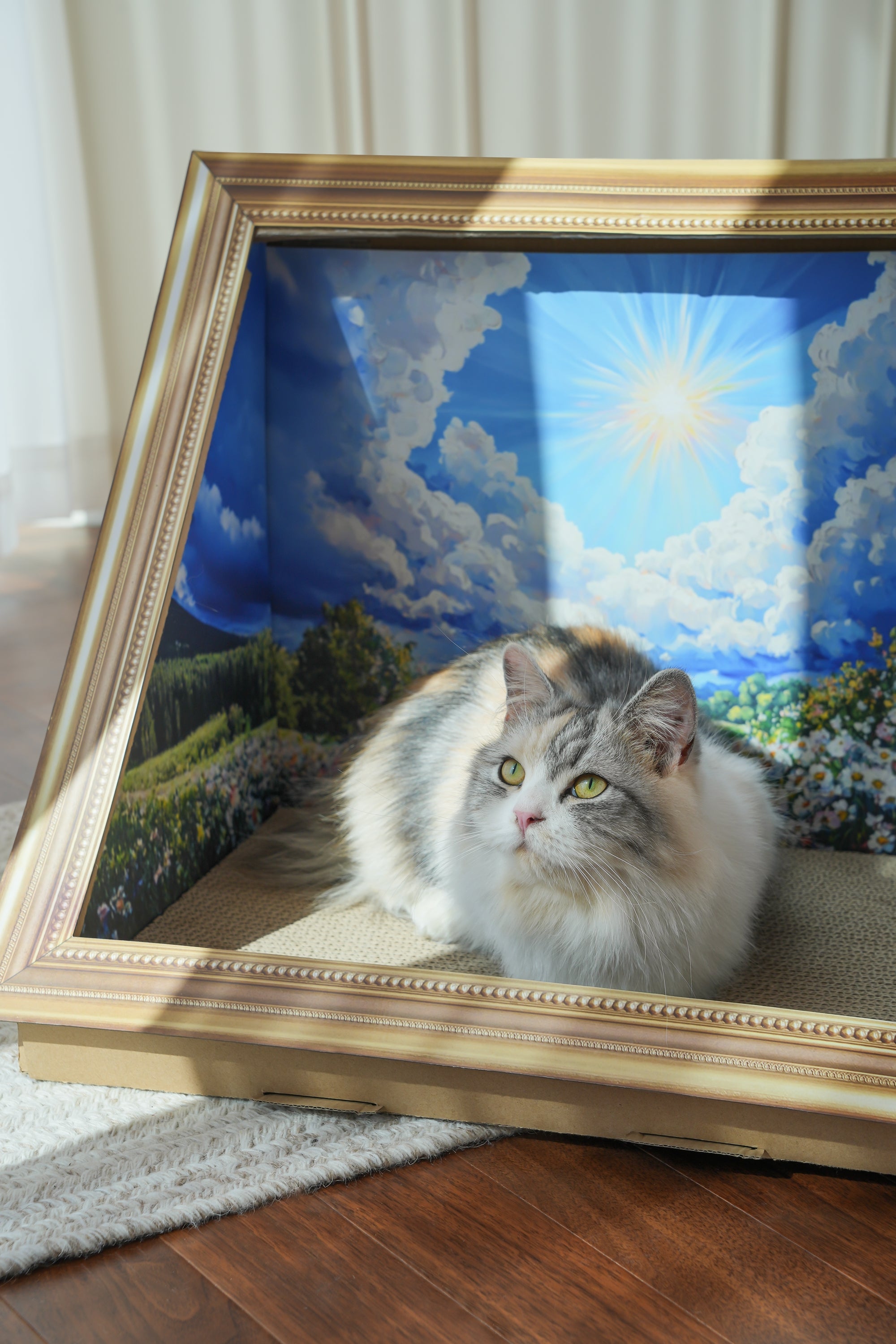 Fairela Pet 16.9-in Oil Painting Cat Scratcher, Blue