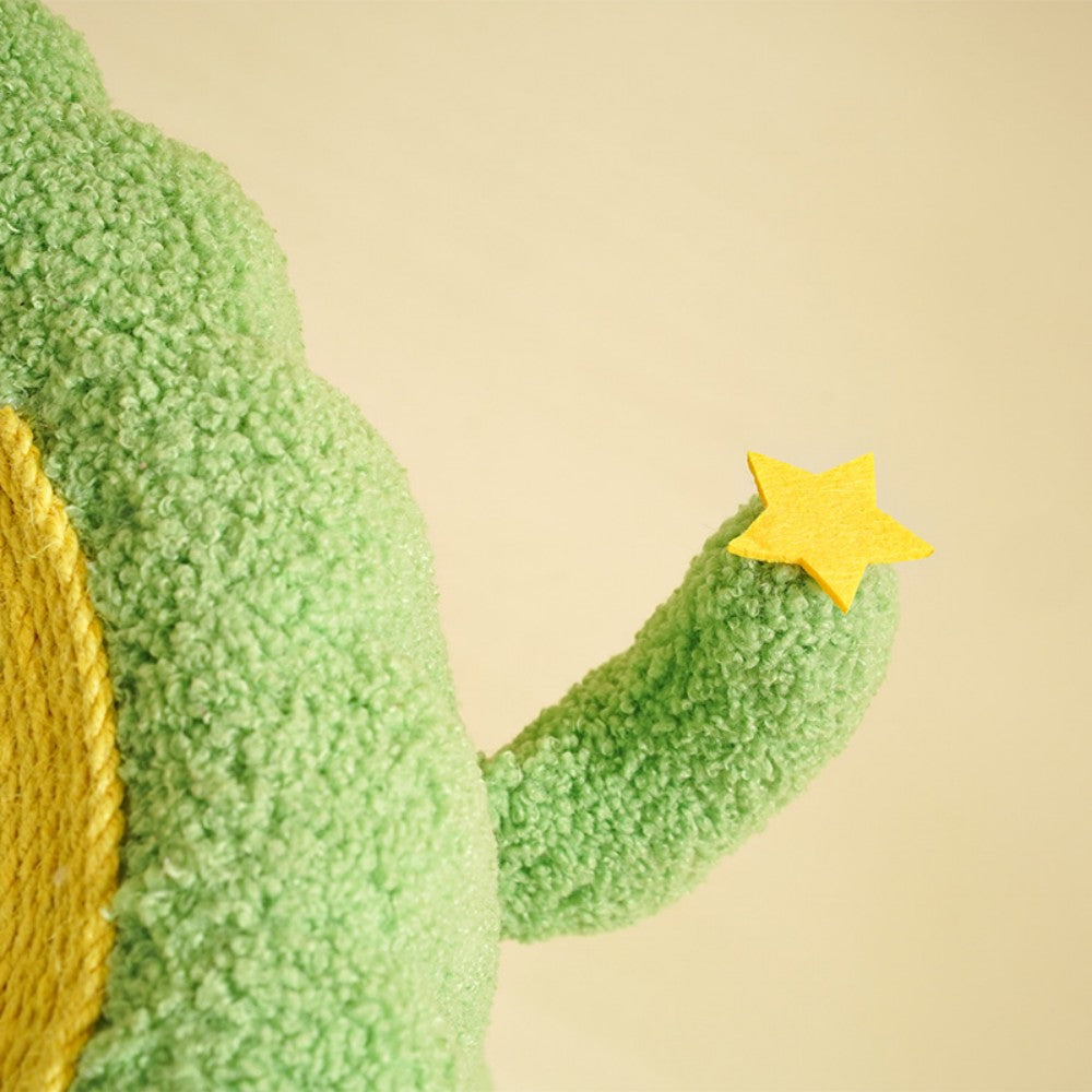 Fairela Pet Cactus 12.8-in Fleece Sisal Barrel Cat Condo, Green/Yellow