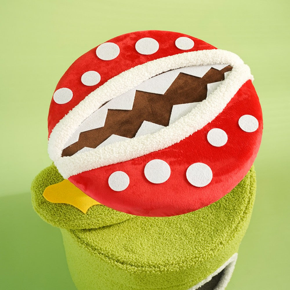 Fairela Pet Venus Flytrap 23.6-in Fleece Cat Cave Tower, Green/Red