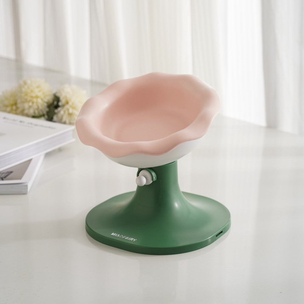 Fairela Pet Adjustable Flower Rim Elevated Dog & Cat Bowl, Small: 2-cup