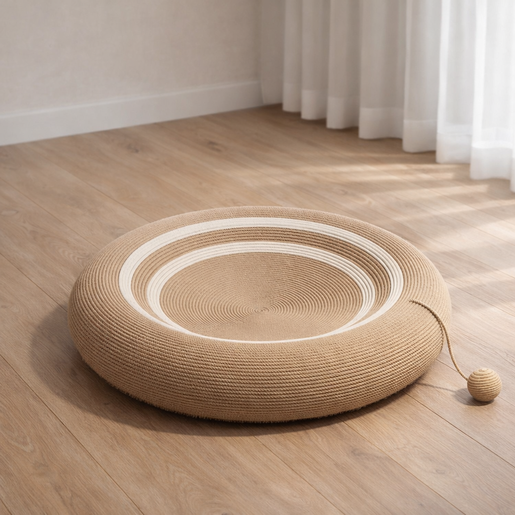 Fairela Pet Round Sisal Scratcher Cat Bed