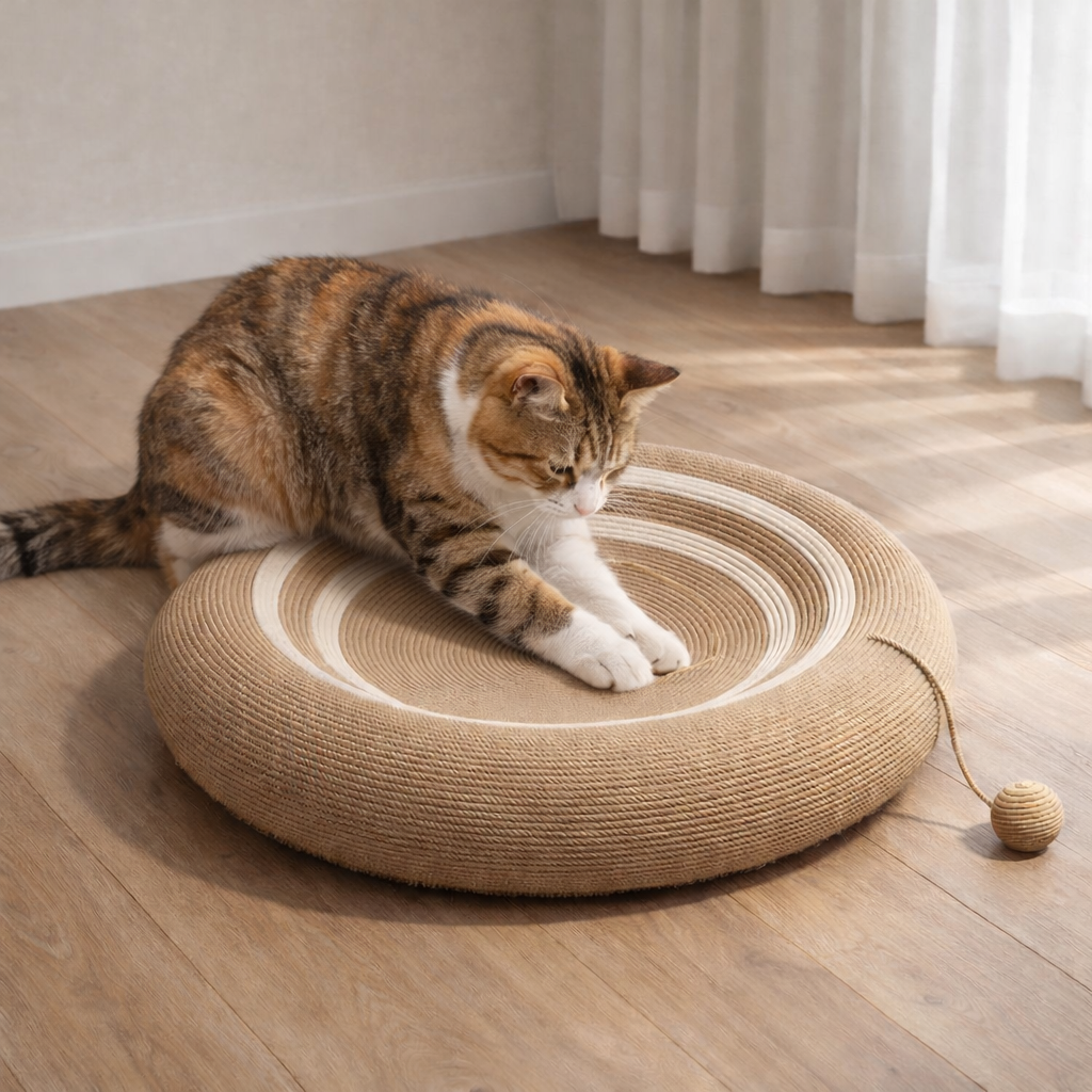 Fairela Pet Round Sisal Scratcher Cat Bed