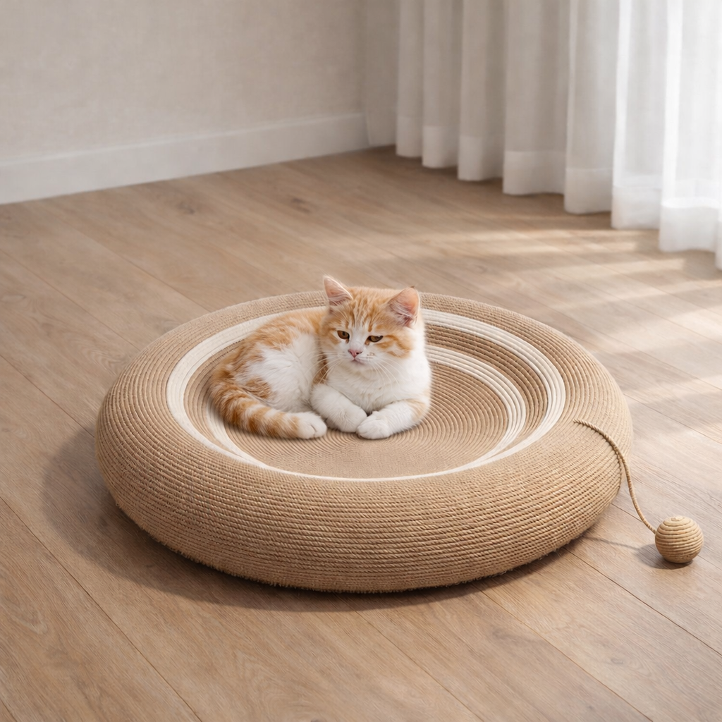 Fairela Pet Round Sisal Scratcher Cat Bed