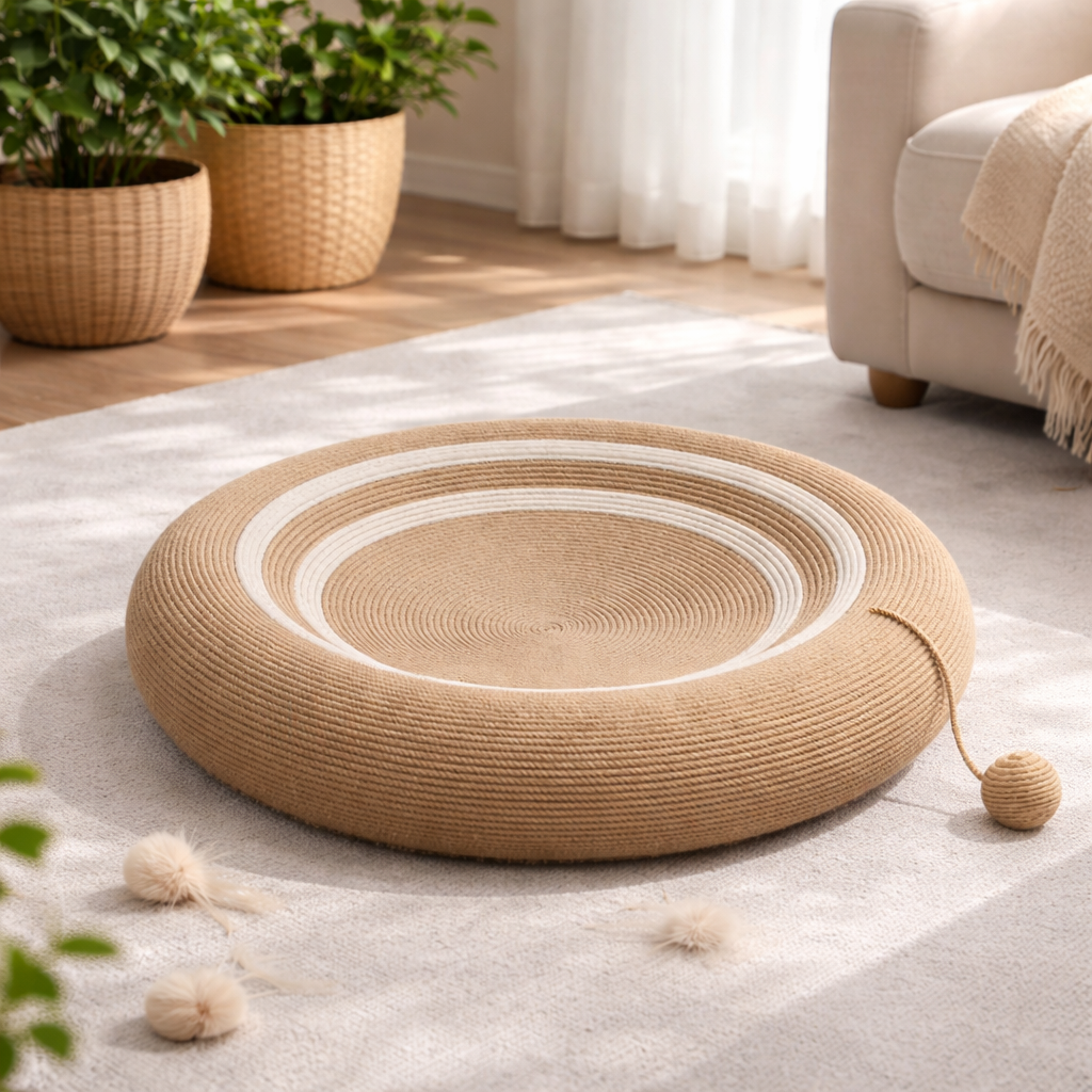 Fairela Pet Round Sisal Scratcher Cat Bed