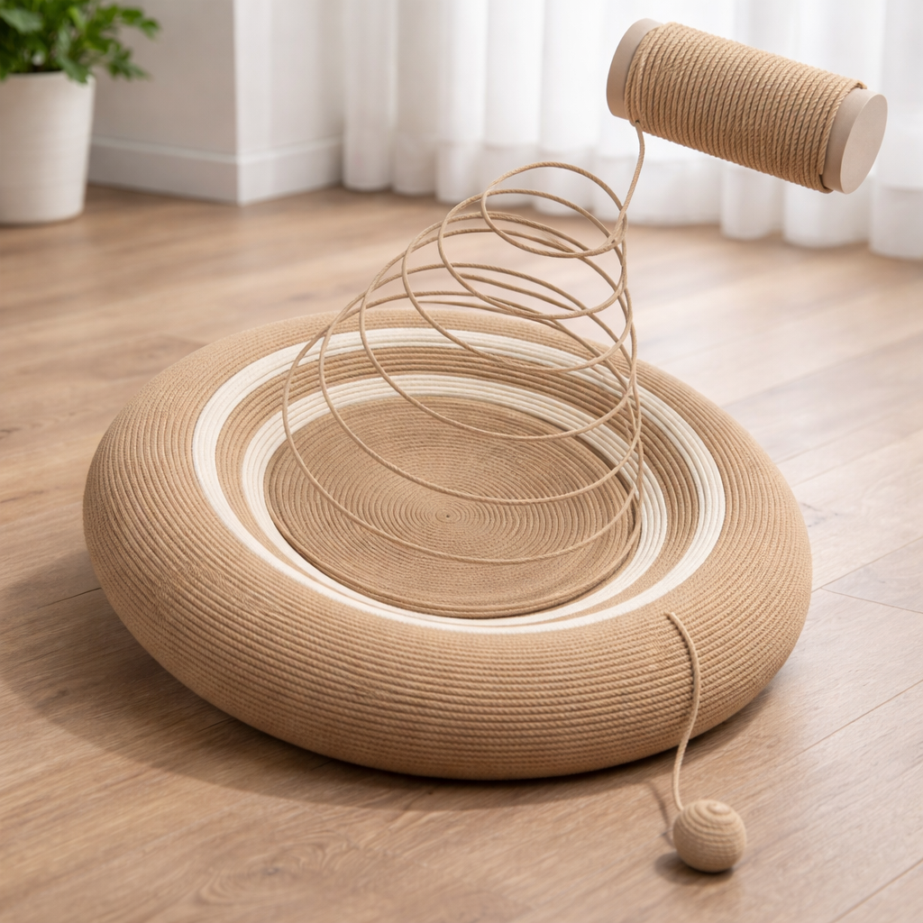 Fairela Pet Round Sisal Scratcher Cat Bed