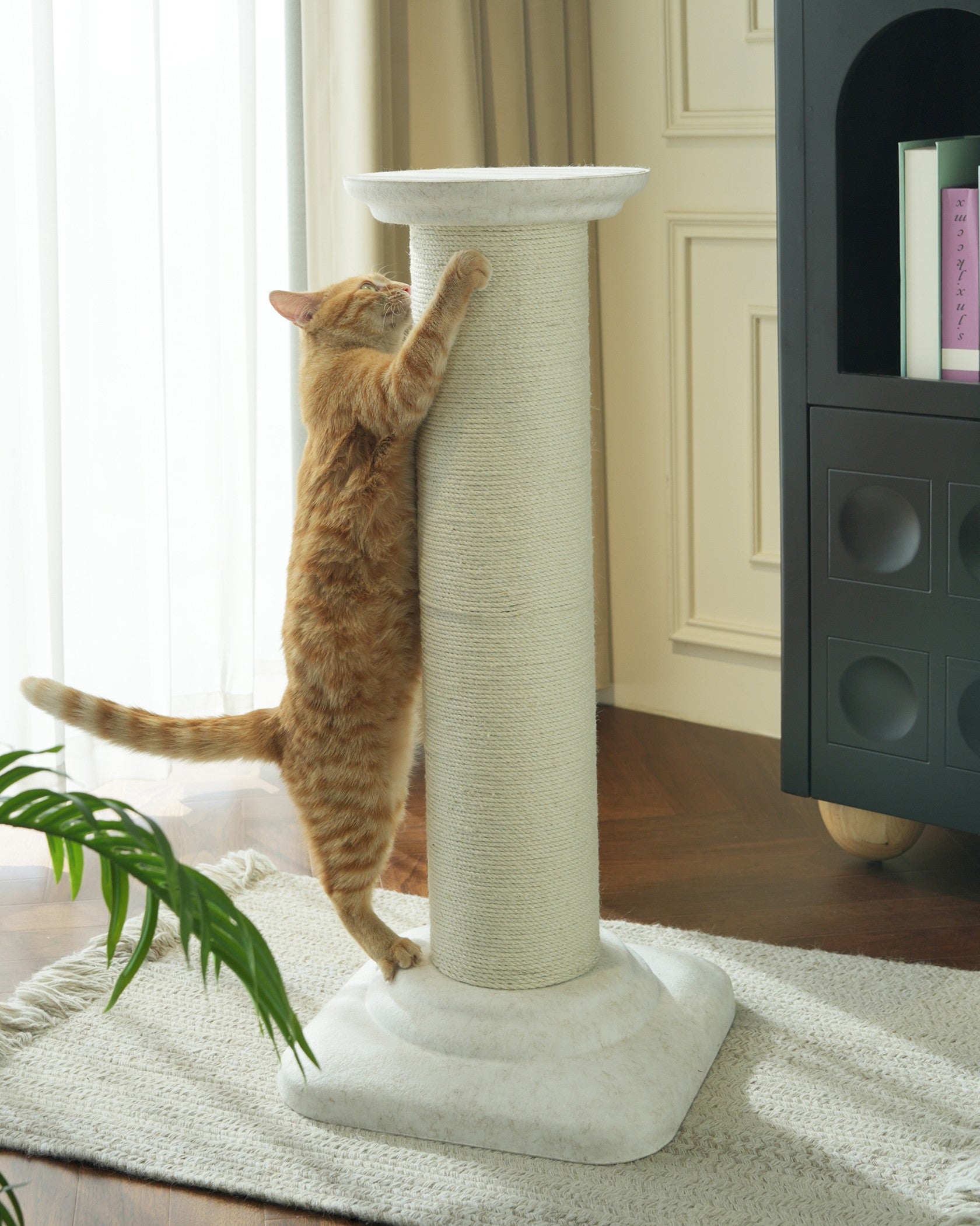 Fairela Extra Tall Sisal Cat Scratching Post, Stable Roman Column Cat Scratcher Tower for Large Indoor Cats, Furniture Protector & Full Body Stretch Perch