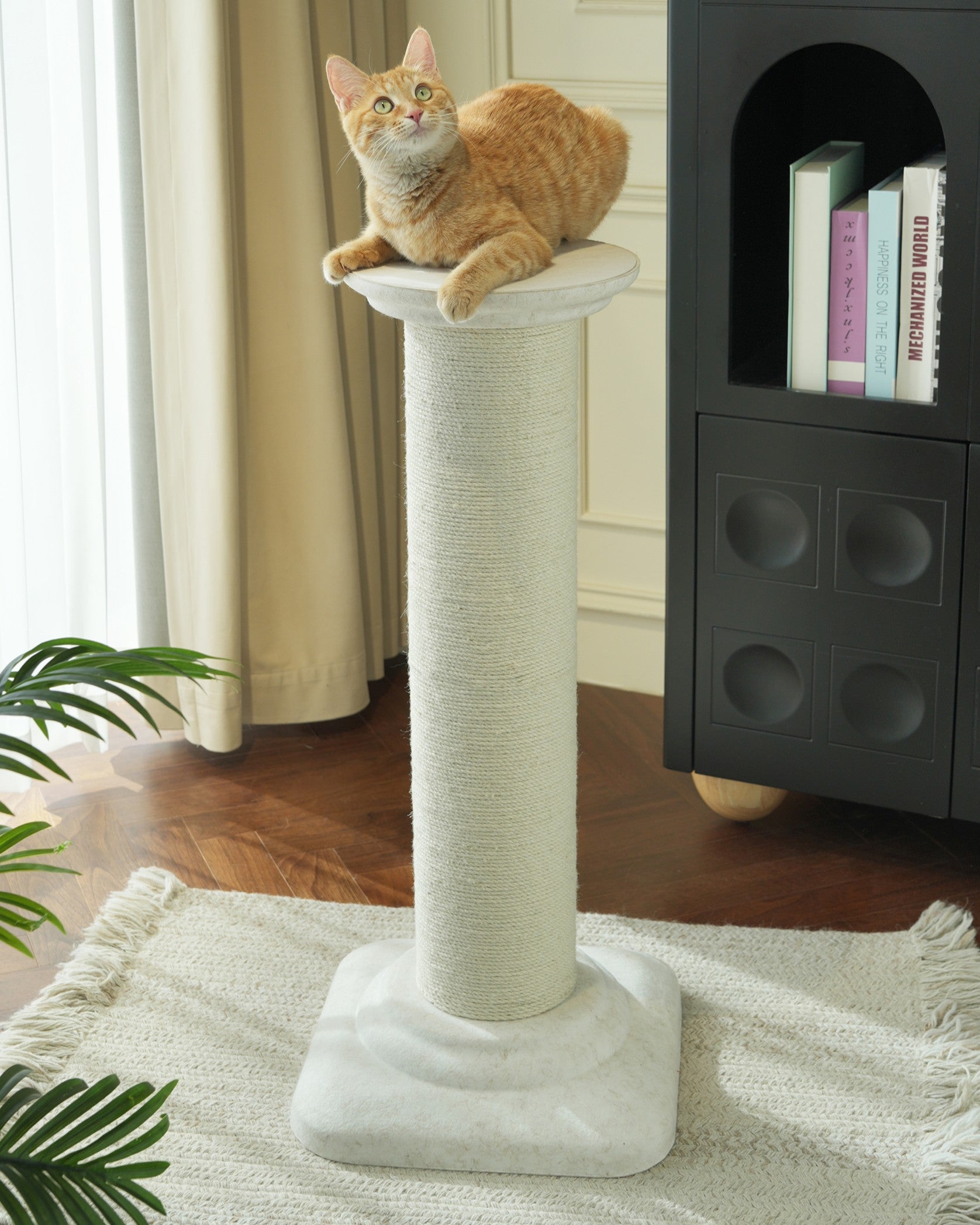 Fairela Extra Tall Sisal Cat Scratching Post, Stable Roman Column Cat Scratcher Tower for Large Indoor Cats, Furniture Protector & Full Body Stretch Perch