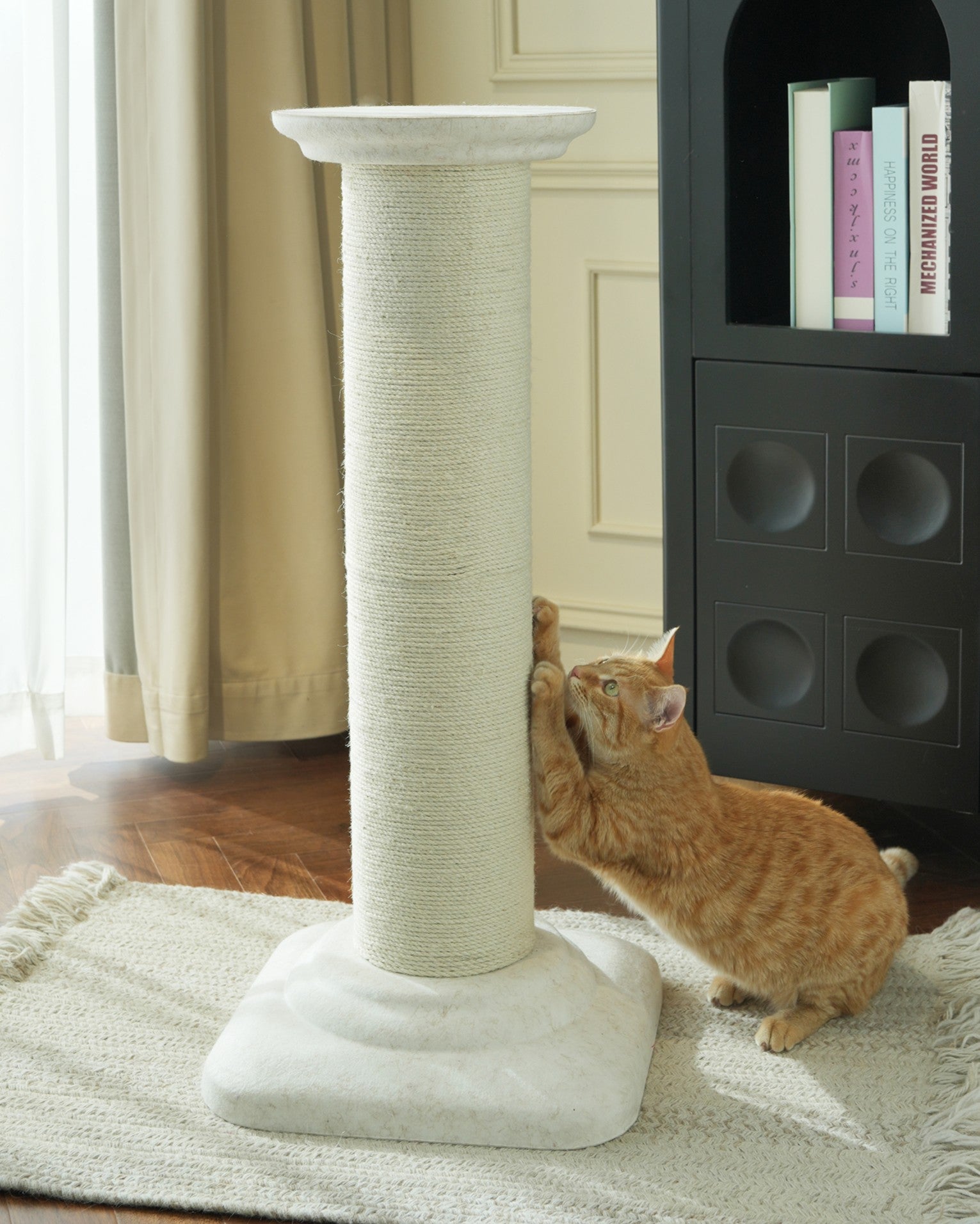 Fairela Extra Tall Sisal Cat Scratching Post, Stable Roman Column Cat Scratcher Tower for Large Indoor Cats, Furniture Protector & Full Body Stretch Perch