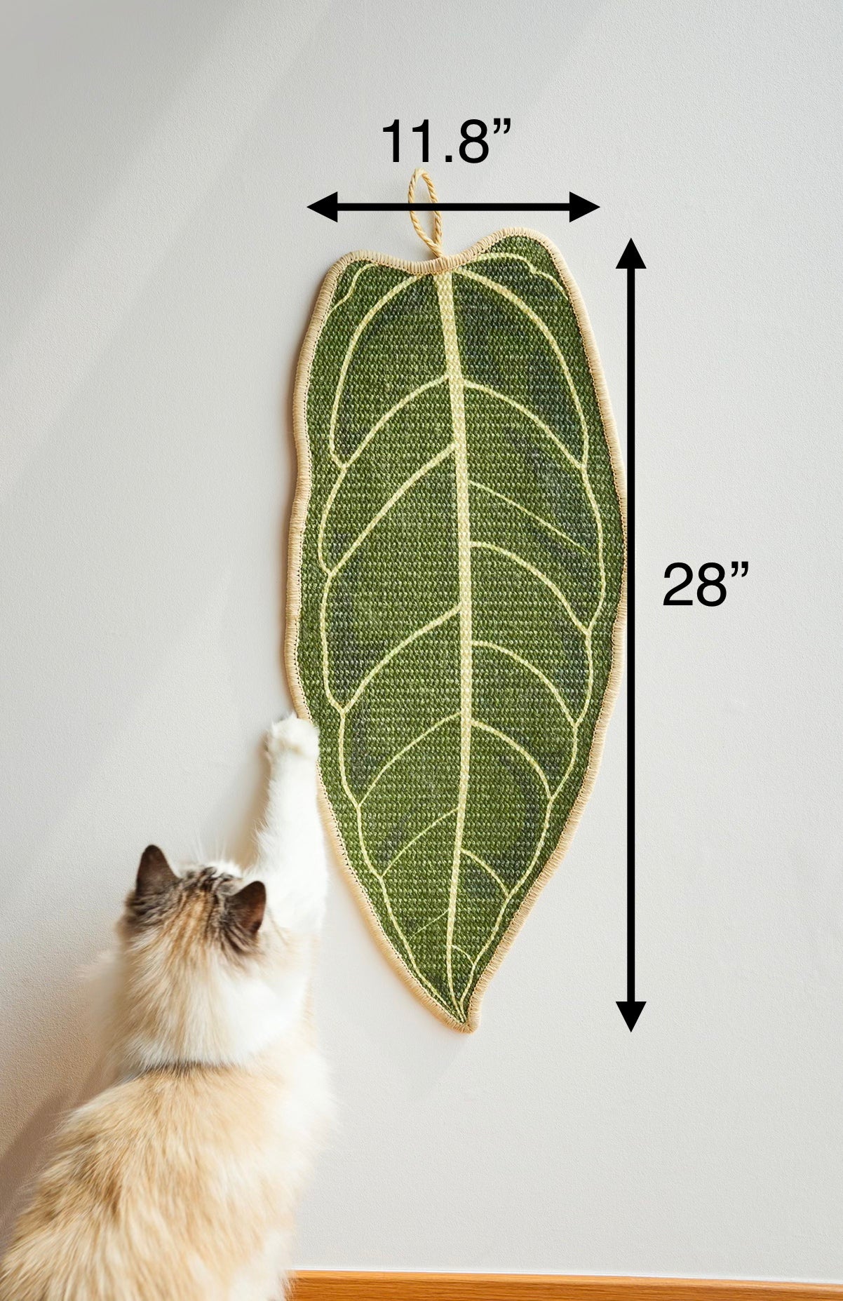 Fairela Leaf Shaped Natural Sisal Cat Scratching Mat, Non-Slip Decorative Cat Scratch Pad for Indoor Cats, Floor Protector & Lounging Mat