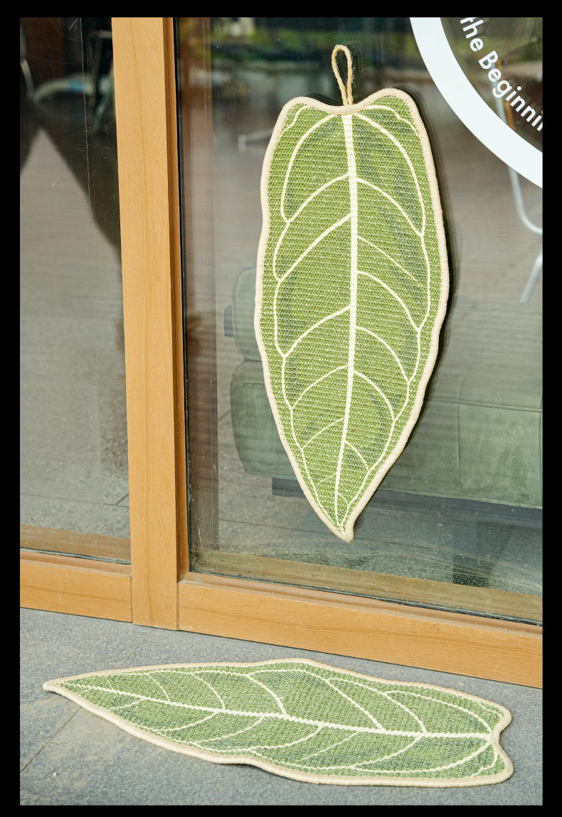 Fairela Leaf Shaped Natural Sisal Cat Scratching Mat, Non-Slip Decorative Cat Scratch Pad for Indoor Cats, Floor Protector & Lounging Mat