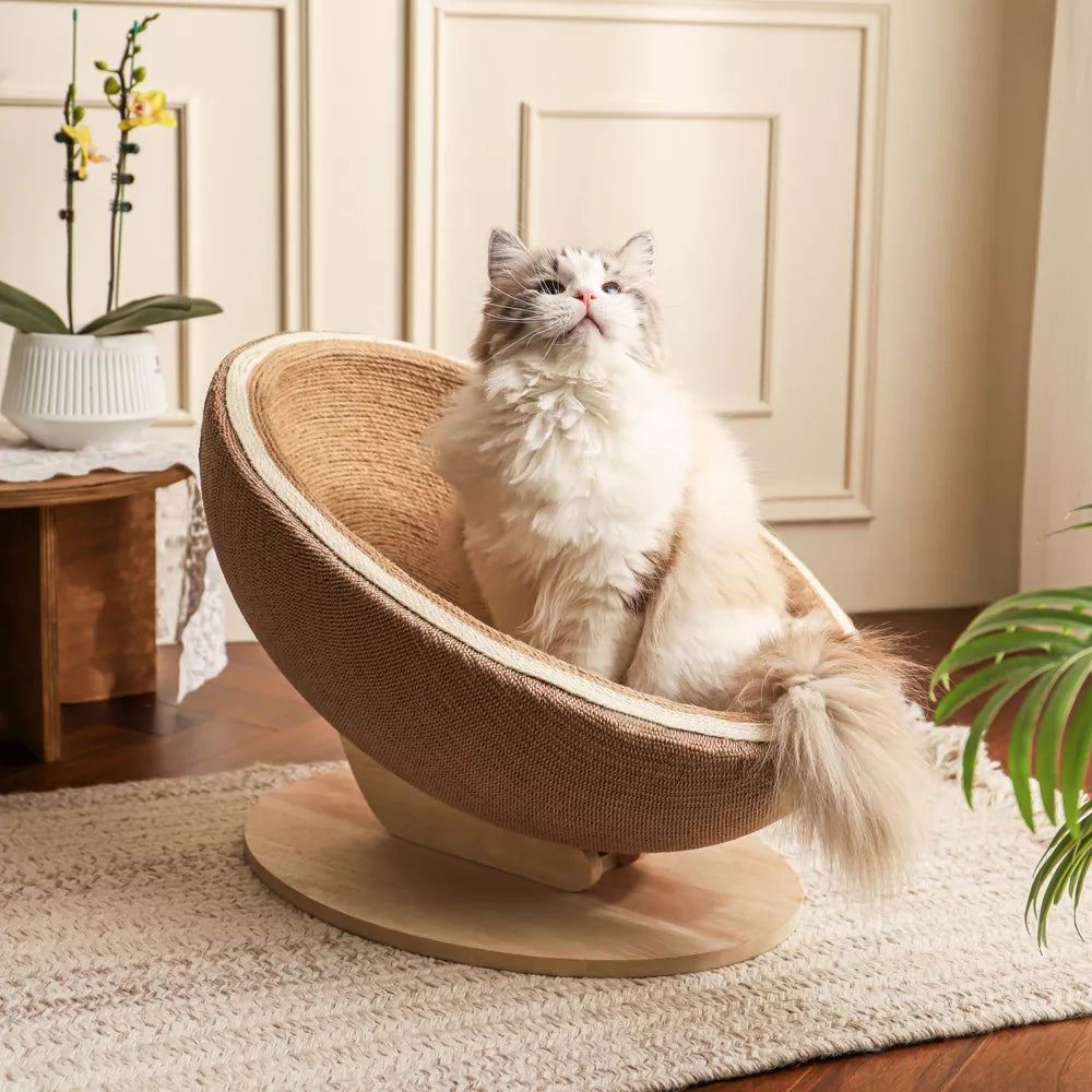 Fairela Jute Rope Cat Scratcher Bed for Lounging & Claw Care