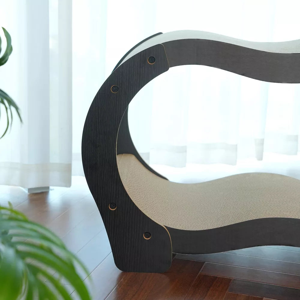 Fairela Double Curved Cardboard 19.5-in Recycled Materials Cat Scratching Bed