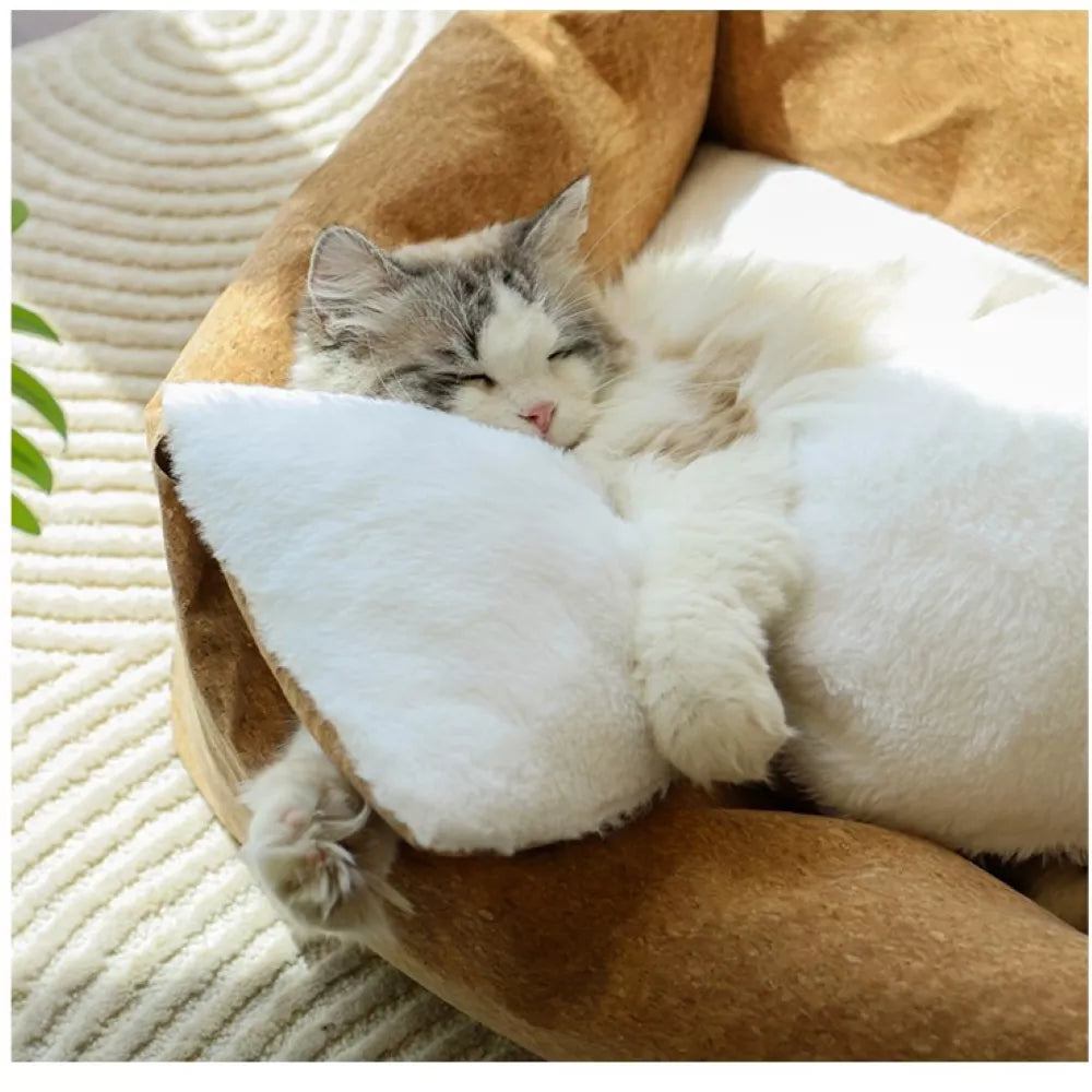 Fairela Anti-Fur Plush Cat Bed with Removable Cushions