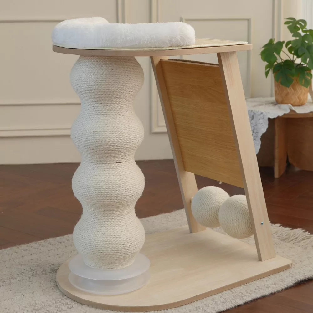 Fairela Multi-Function 23.6-in Hemp Cat Scratching Post with Platform & Ramp