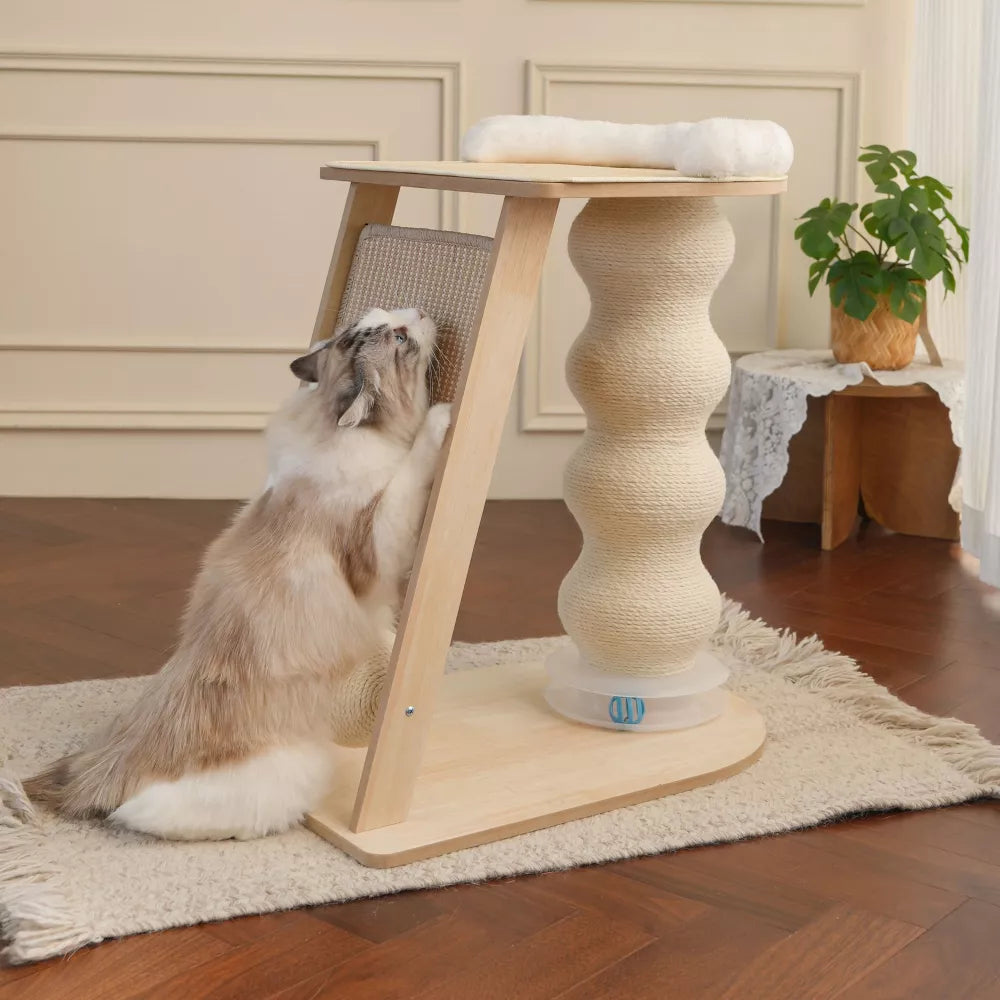 Fairela Multi-Function 23.6-in Hemp Cat Scratching Post with Platform & Ramp