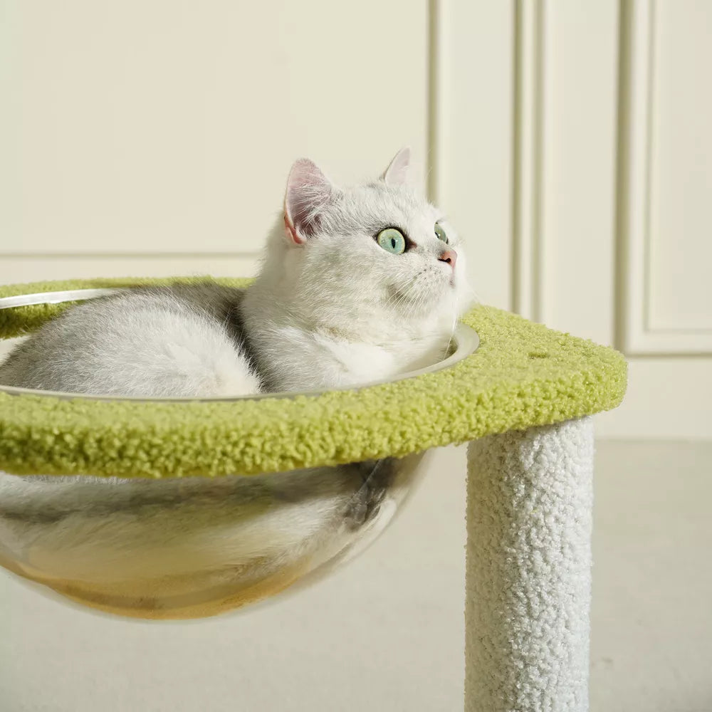 Fairela Interactive 33.5-in Hemp Cat Tree & Condo with Perch Bowl Bed