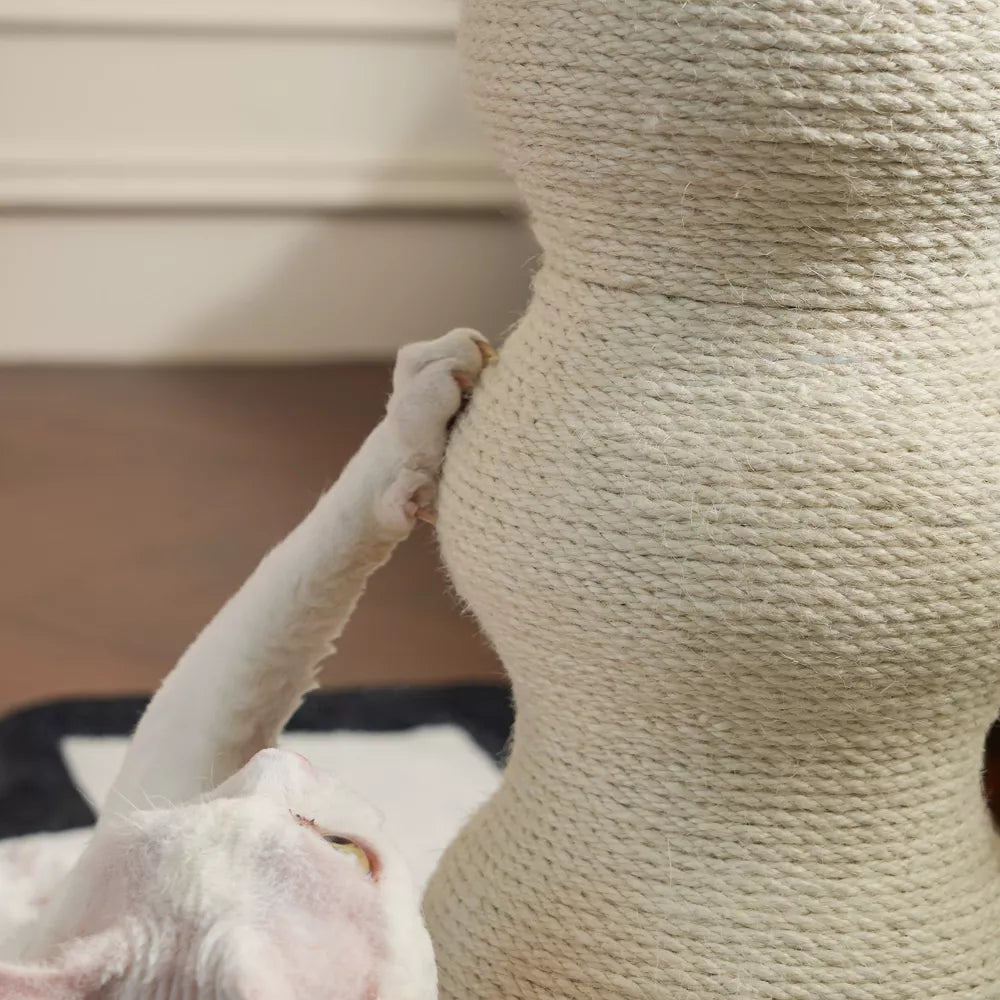 Fairela Tall 24-in Fleece Cat Scratching Post with Padded Perch Bed