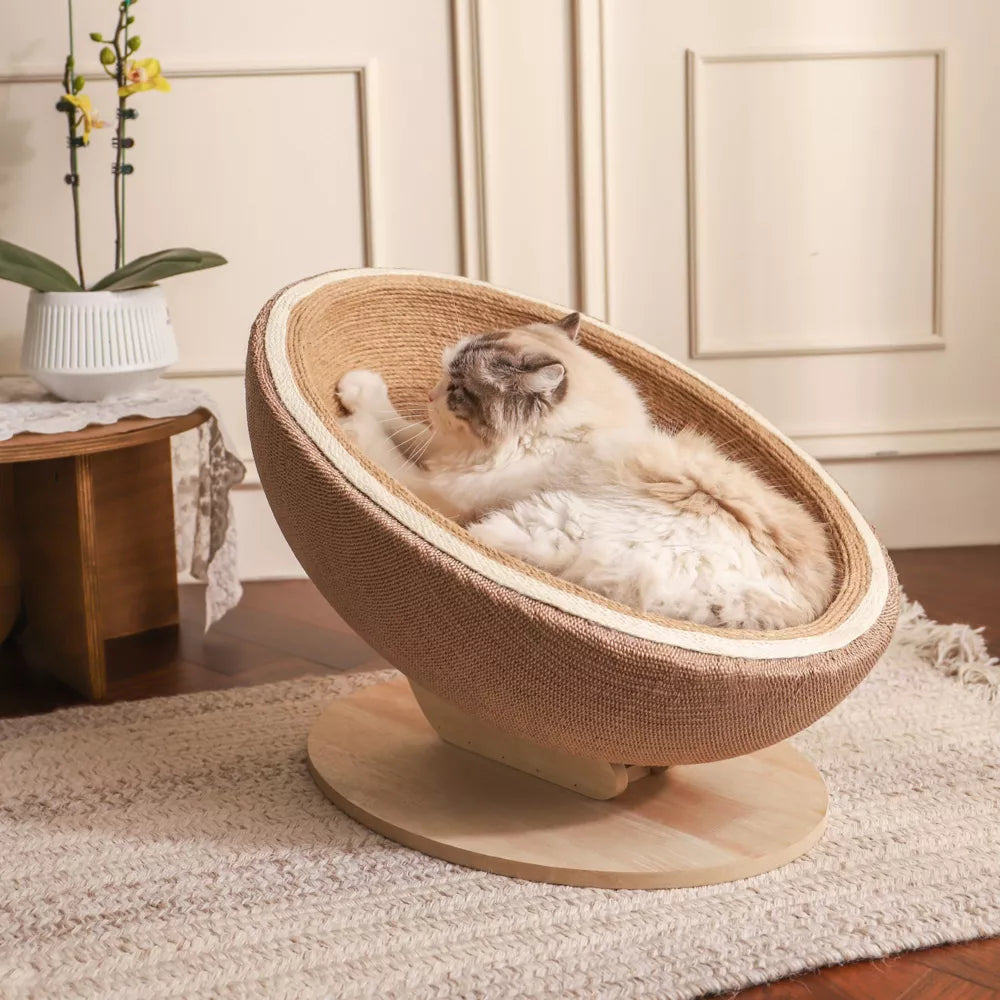 Fairela Jute Rope Cat Scratcher Bed for Lounging & Claw Care