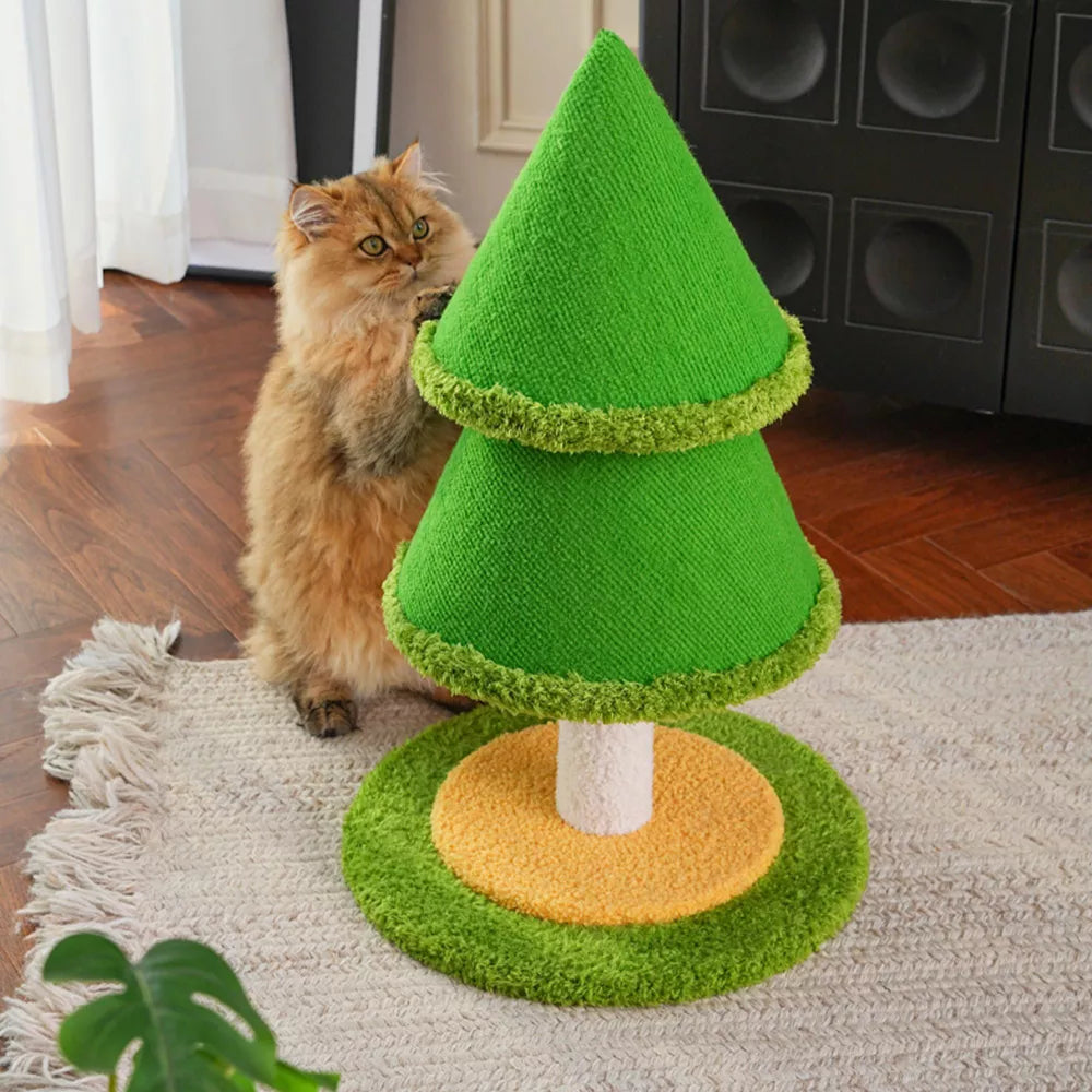 Fairela Tree-Shaped 23.6-in Hemp Cat Scratching Post with Stable Round Base