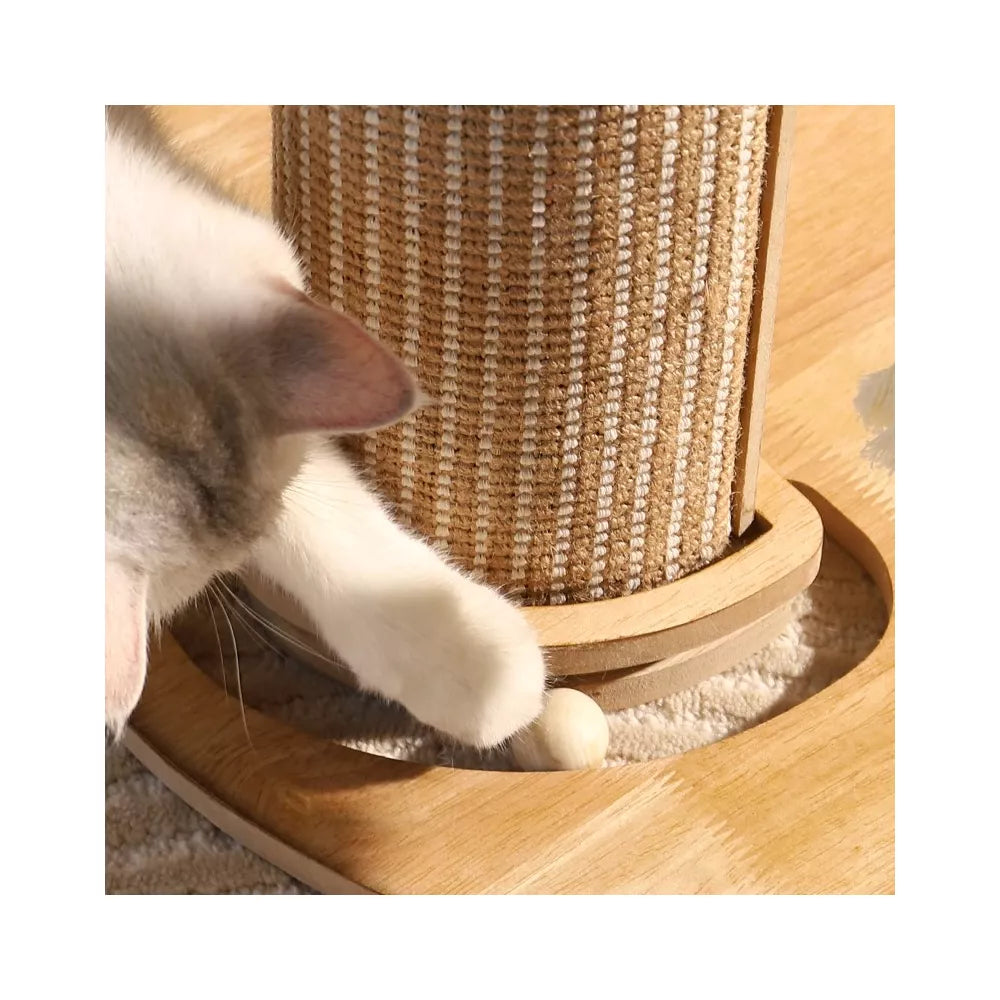 Fairela Modern 22.8-in Hemp Cat Tree with Clear Bowl Bed & Scratching Posts
