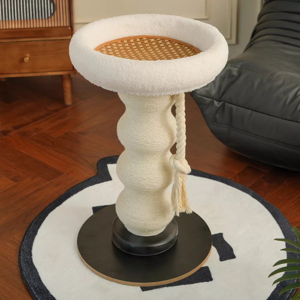 Fairela Tall 24-in Fleece Cat Scratching Post with Padded Perch Bed