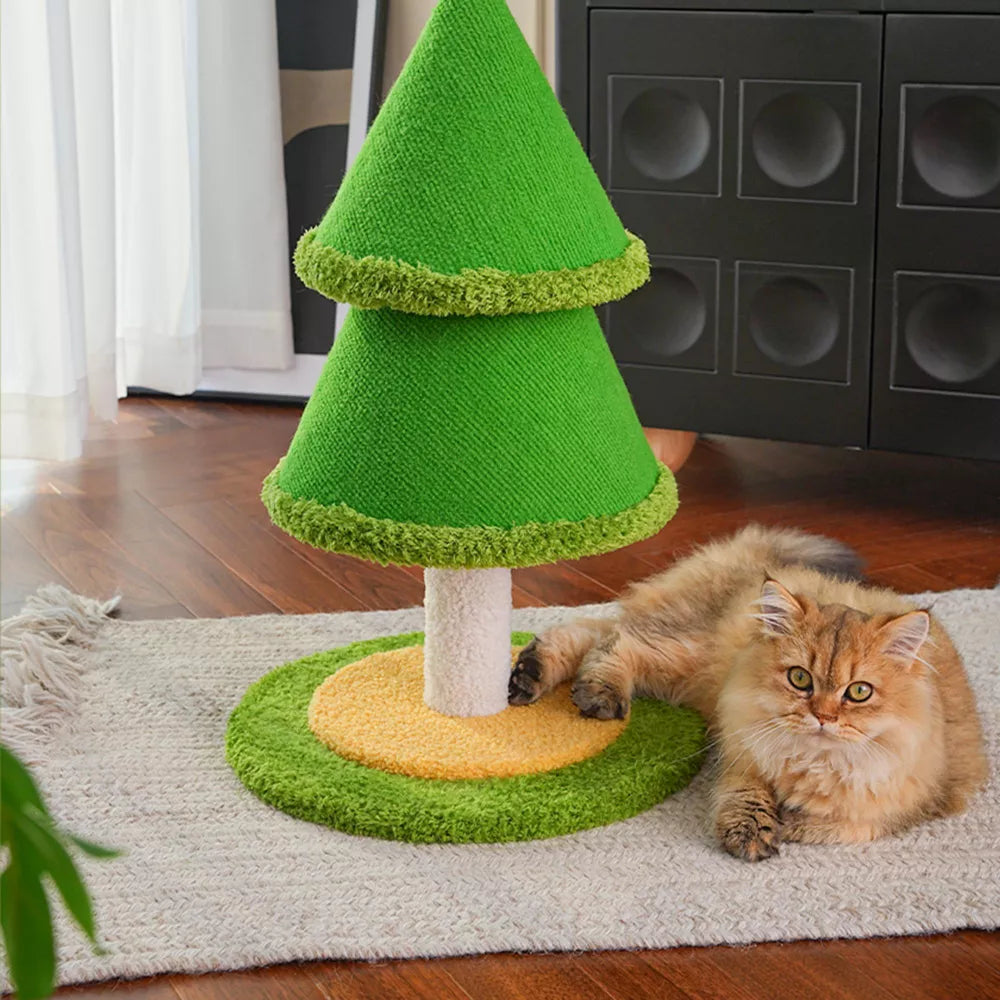 Fairela Tree-Shaped 23.6-in Hemp Cat Scratching Post with Stable Round Base