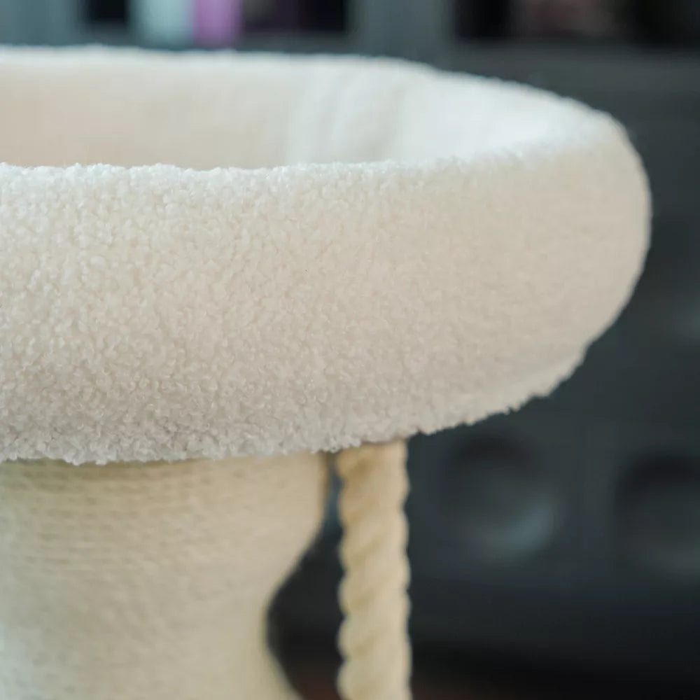 Fairela Tall 24-in Fleece Cat Scratching Post with Padded Perch Bed