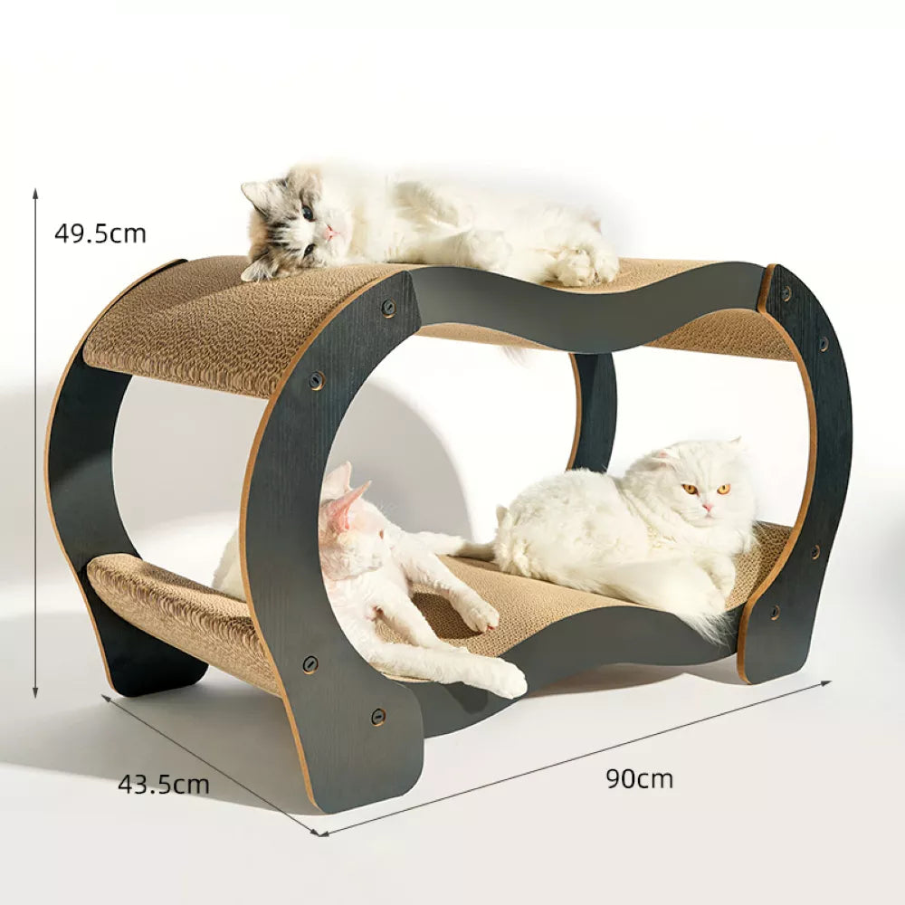 Fairela Double Curved Cardboard 19.5-in Recycled Materials Cat Scratching Bed