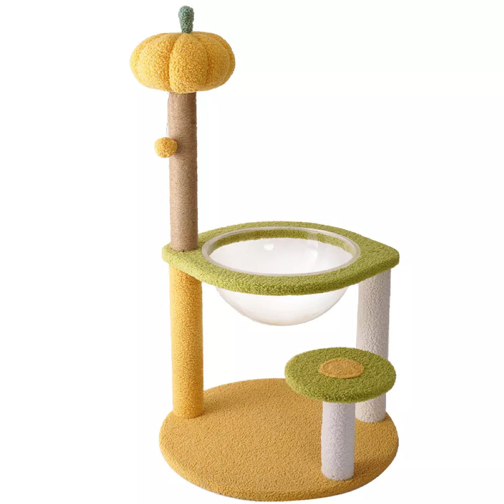 Fairela Interactive 33.5-in Hemp Cat Tree & Condo with Perch Bowl Bed