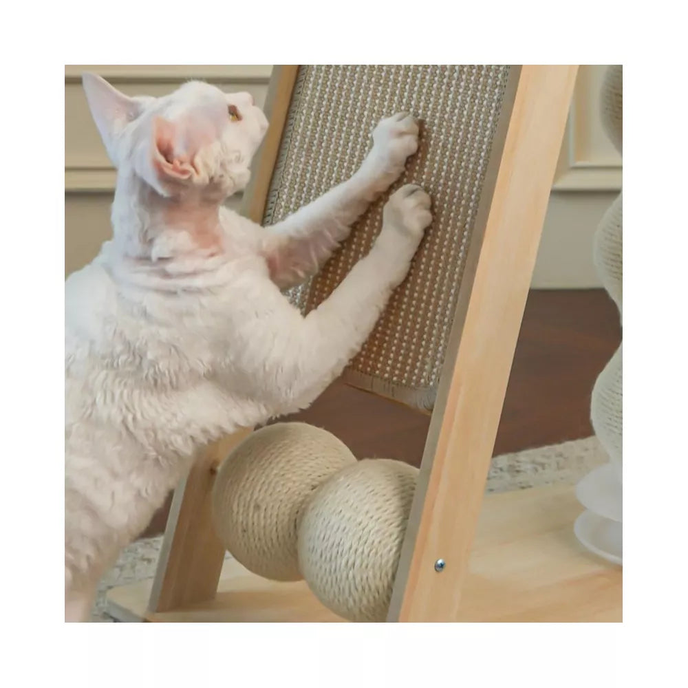 Fairela Multi-Function 23.6-in Hemp Cat Scratching Post with Platform & Ramp