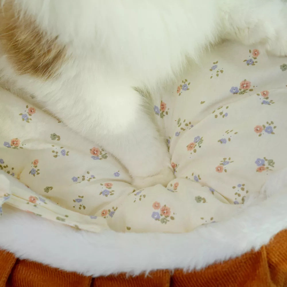 Fairela French-Style Rocking Cat Bed with Wooden Stand & Canopy
