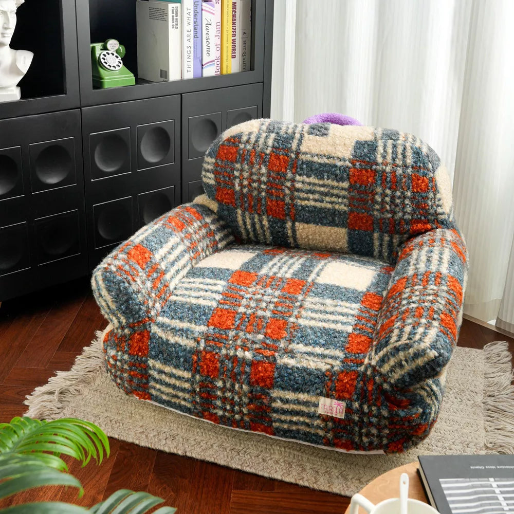 Fairela Retro Cozy Plush Couch Machine Washable Sofa Cat Bed