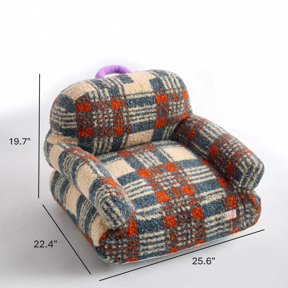 Fairela Retro Cozy Plush Couch Machine Washable Sofa Cat Bed