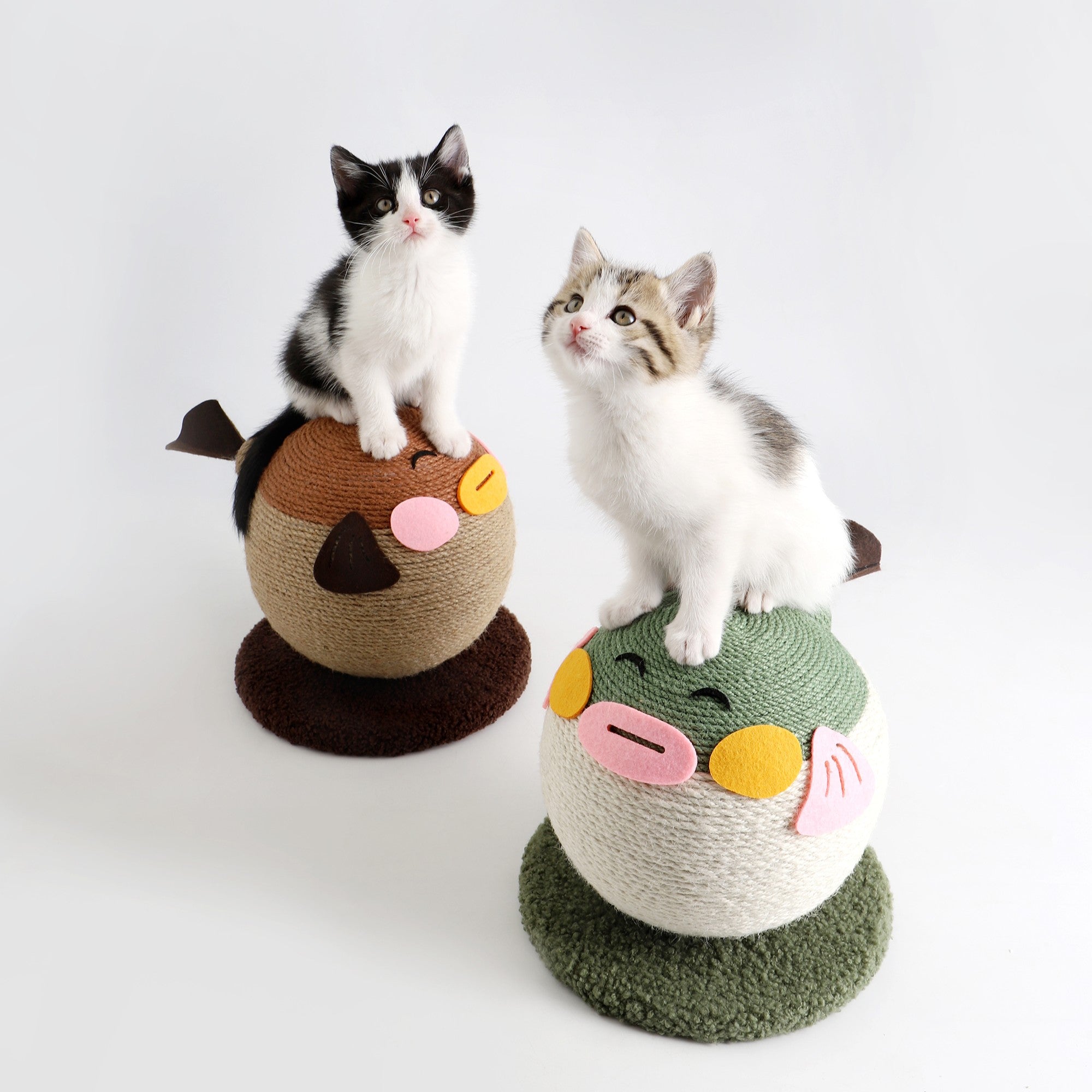 Fairela Pet Pufferfish Cat Ball Toy，Brown